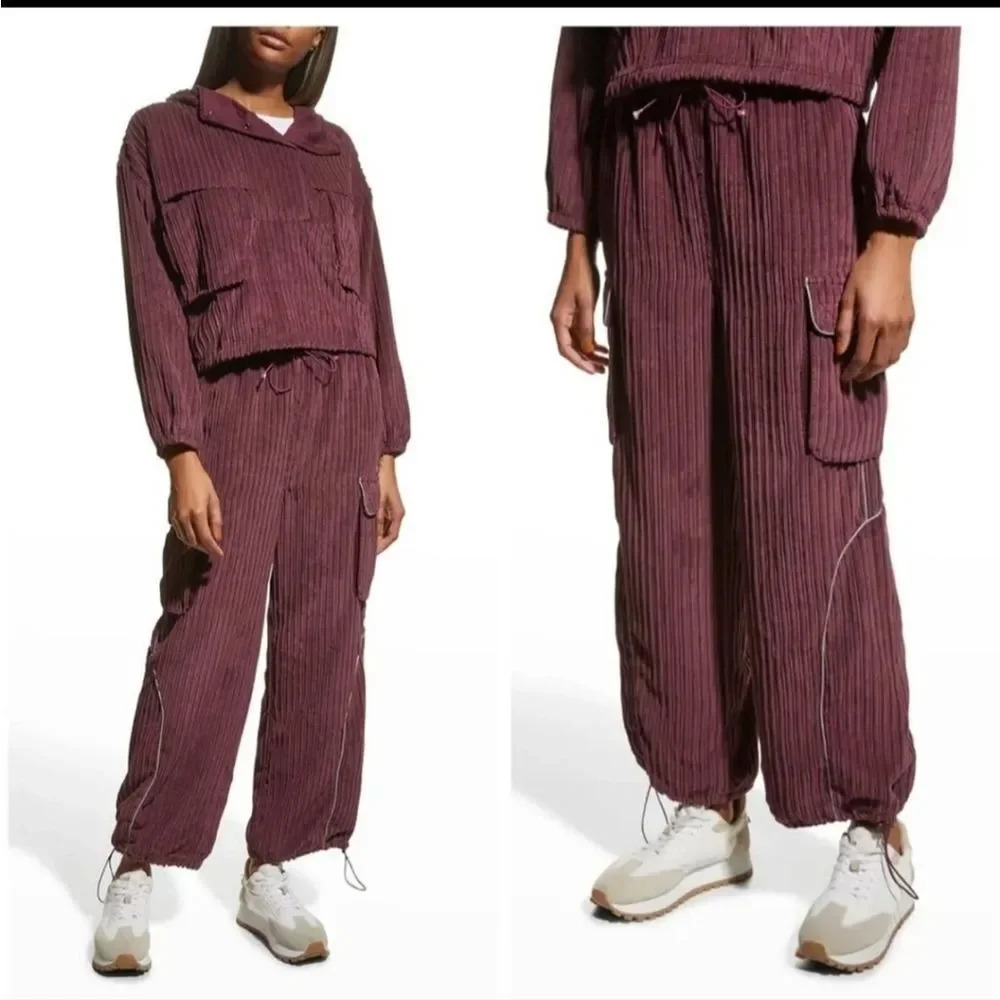 NWOT Free People Bring the Heat  Velvet Cargo Pants